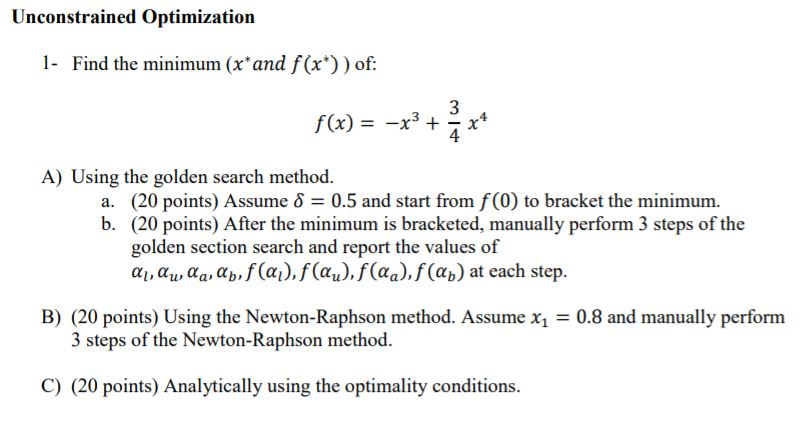 Find Minimum Of Unconstrained | 1 Unconstrained Optimization – AJRUZ