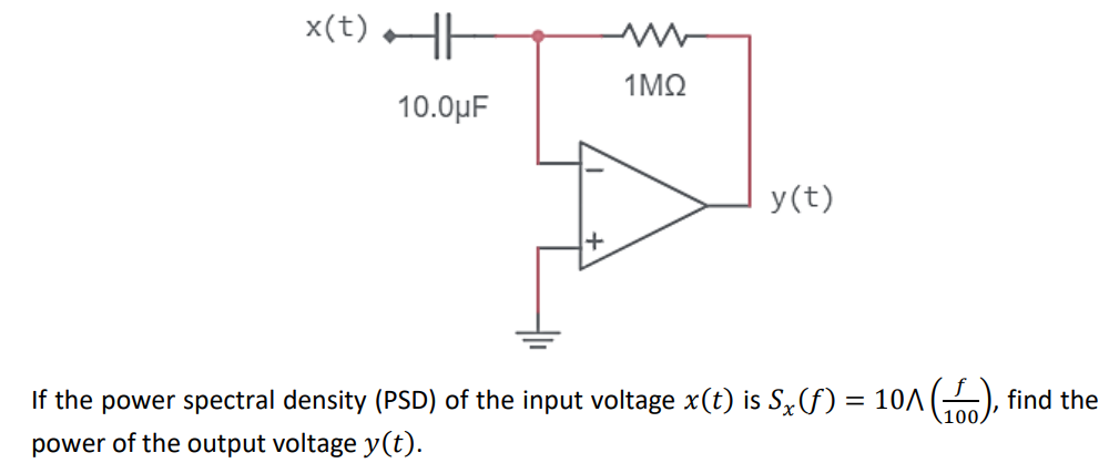 Solved If the power spectral density (PSD) of the input | Chegg.com