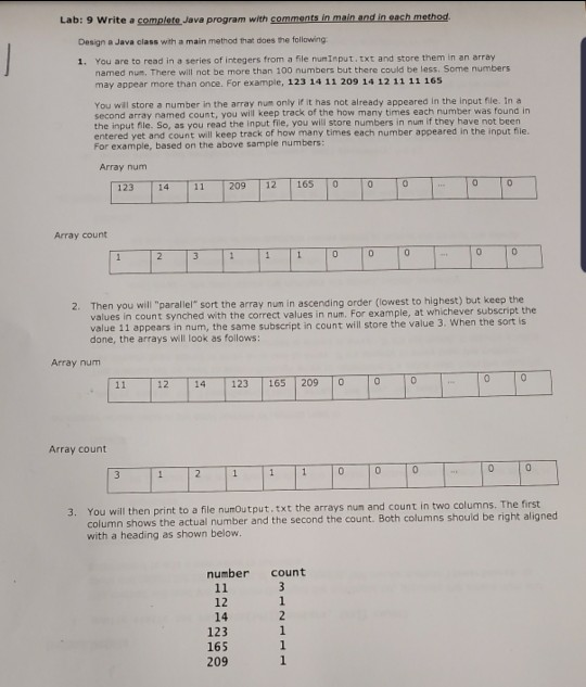 Solved Lab: 9 Write a complete Java program with comments in | Chegg.com