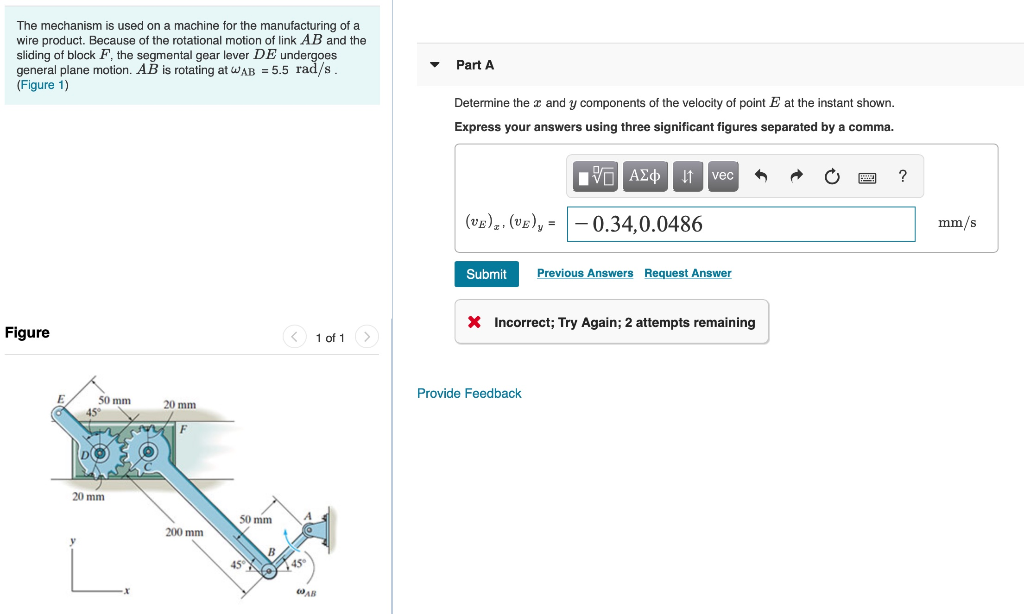 Solved The mechanism is used on a machine for the | Chegg.com