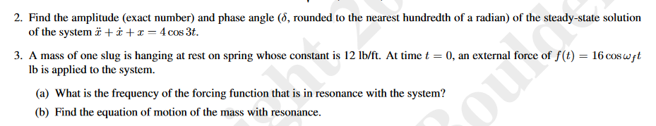 Solved Find the amplitude (exact number) ﻿and phase angle | Chegg.com