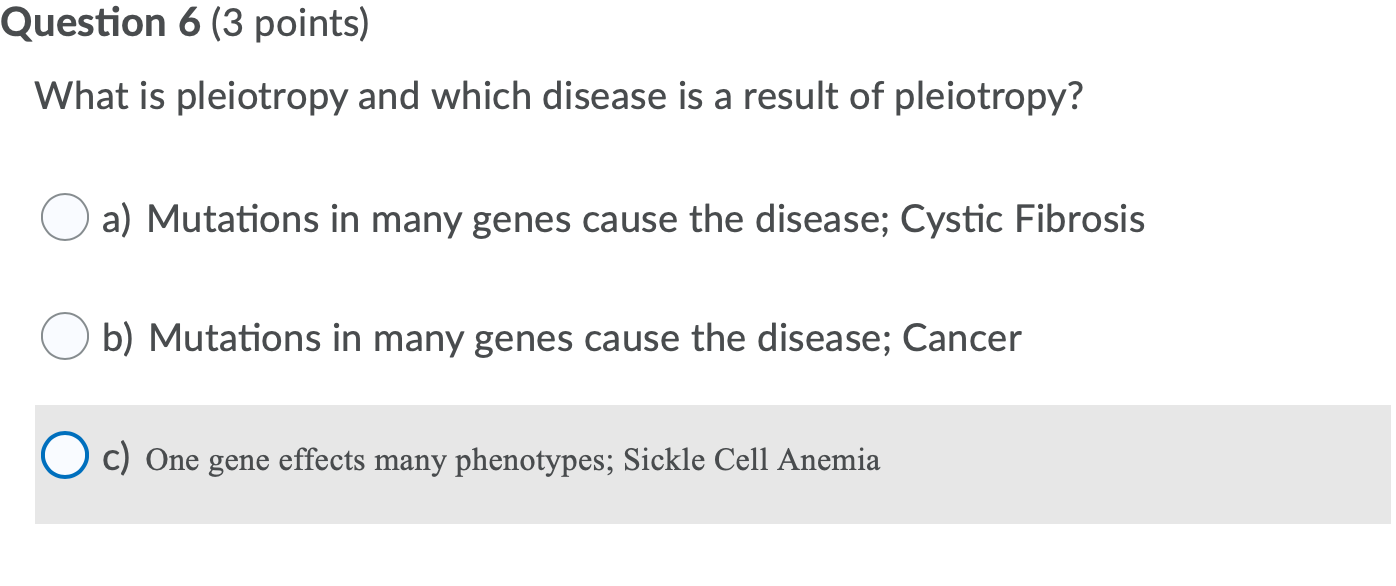 pleiotropy sickle cell anemia