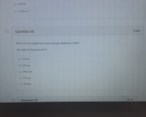 Solved Question 17 5 pts For problem to 119. the | Chegg.com