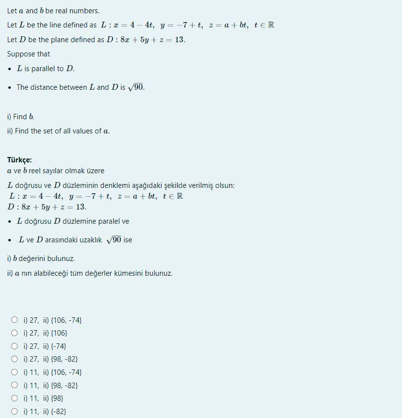 Solved Let A And B Be Real Numbers. Let L Be The Line | Chegg.com