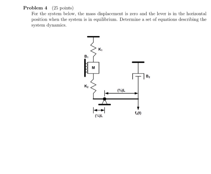 Solved Problem 4 (25 points) For the system below, the mass | Chegg.com