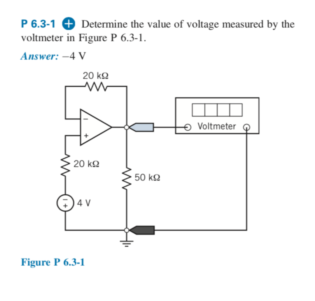 Solved P 6.3-1 + Determine the value of voltage measured by | Chegg.com