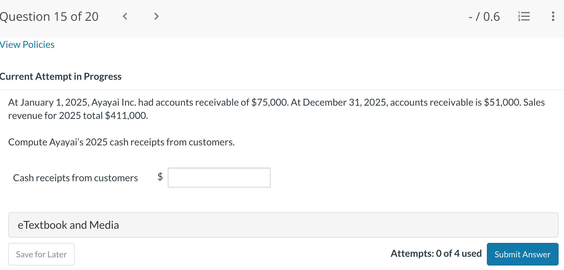 Solved At January 1, 2025, Ayayai Inc. had accounts