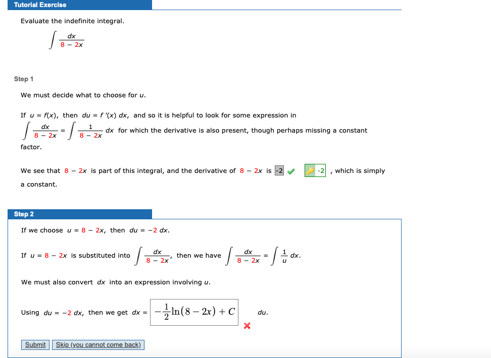 Solved Tutorial Exercise Evaluate the indefinite integral. | Chegg.com