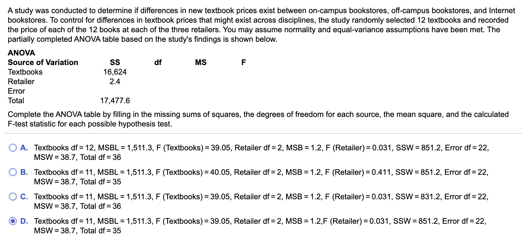 Solved A study was conducted to determine if differences in | Chegg.com