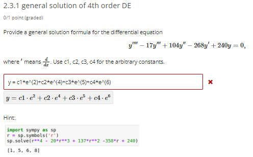 Solved Provide a general solution formula for the | Chegg.com
