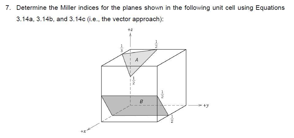 Solved 7. Determine the Miller indices for the planes shown | Chegg.com