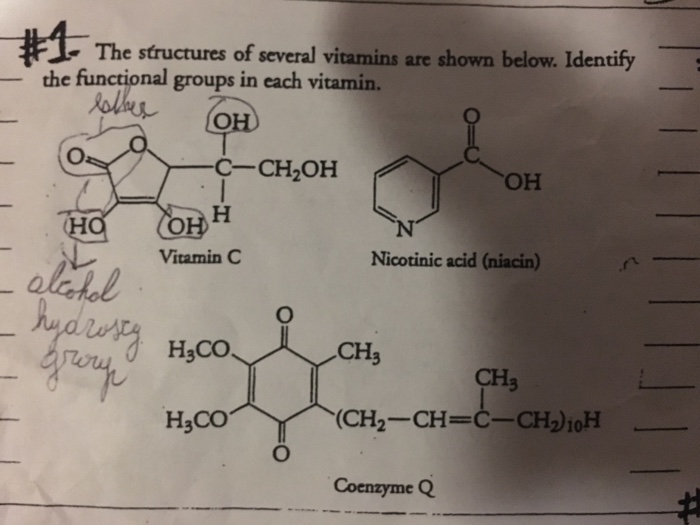 Solved The structures of several vitamins are shown below.