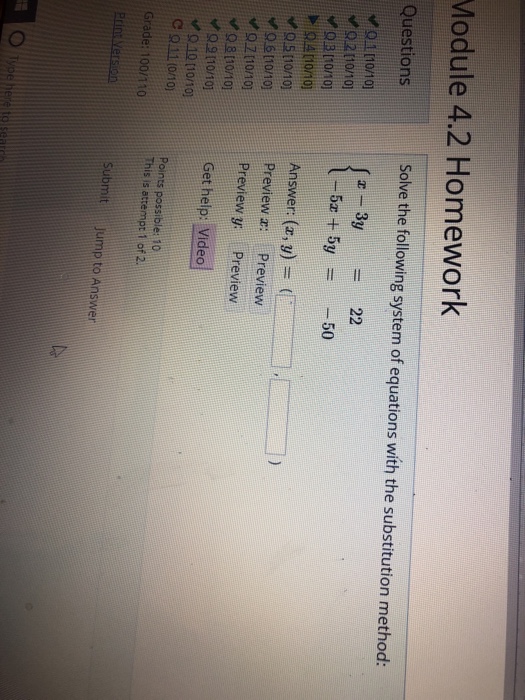 Solved Module 4.2 Homework Solve the following system of | Chegg.com
