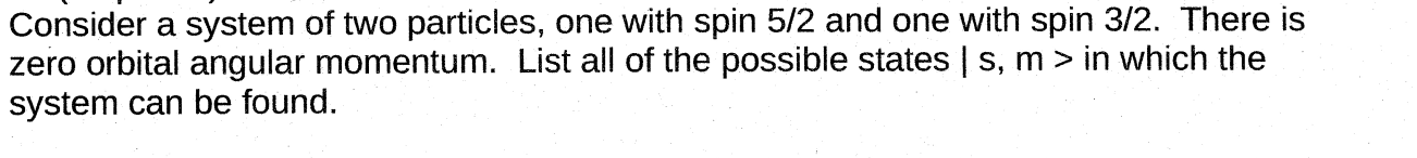 Solved Consider a system of two particles, one with spin 5/2 | Chegg.com