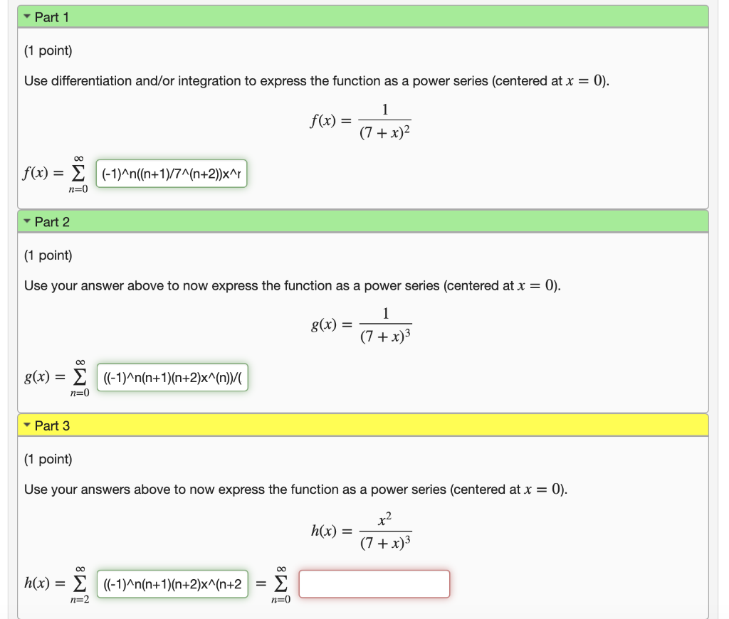 Part 1 1 Point Use Differentiation And Or Chegg Com