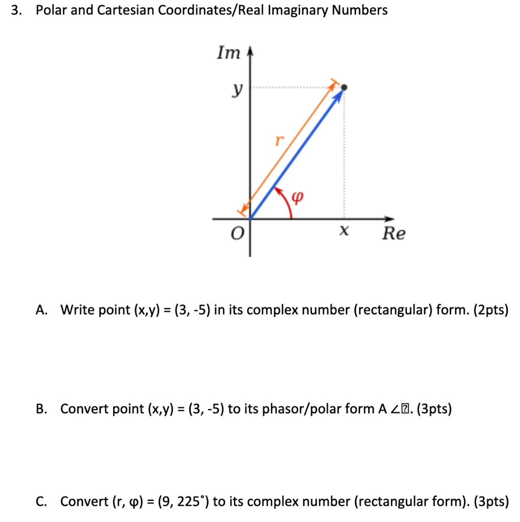 Solved 3. Polar and Cartesian Coordinates/Real Imaginary