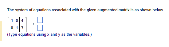 Solved The system of equations associated with the given | Chegg.com