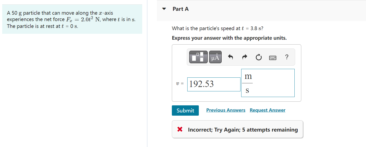 Solved A 50 g particle that can move along the x-axis Part A | Chegg.com