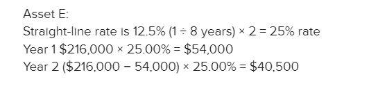 Solved For each of the following depreciable assets, | Chegg.com