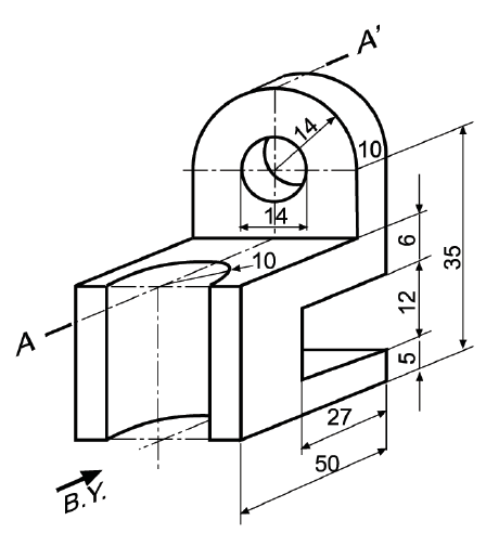 Solved Draw the three views of the figure on the left and | Chegg.com