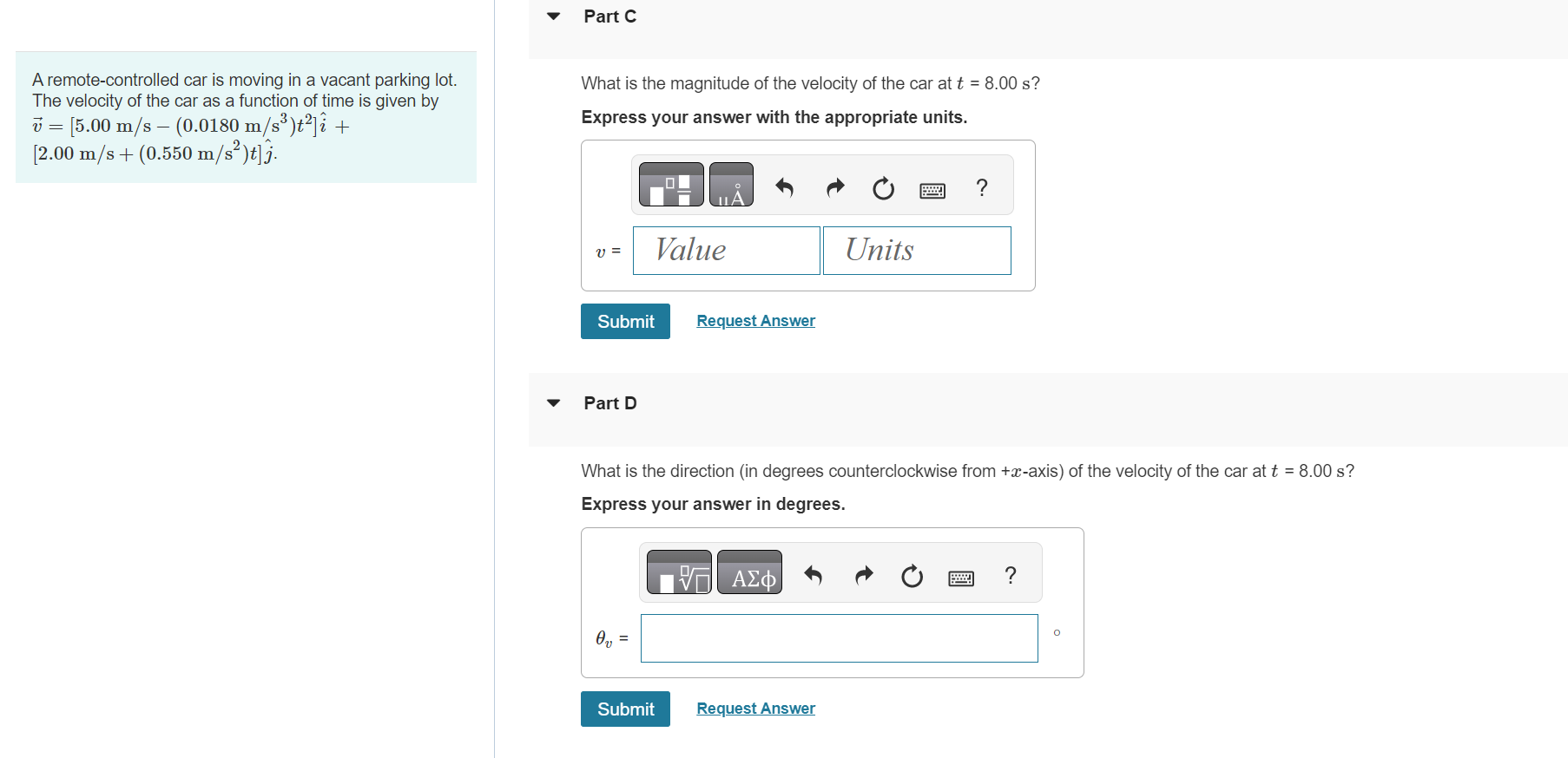 Solved A remotecontrolled car is moving in a vacant parking