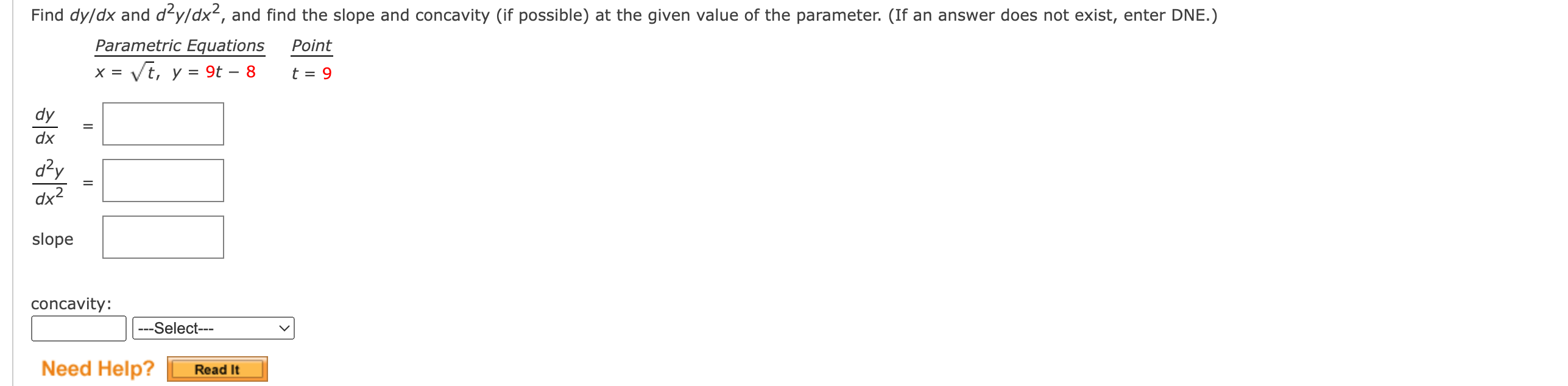 Solved Find Dydx ﻿and D2ydx2 ﻿and Find The Slope And