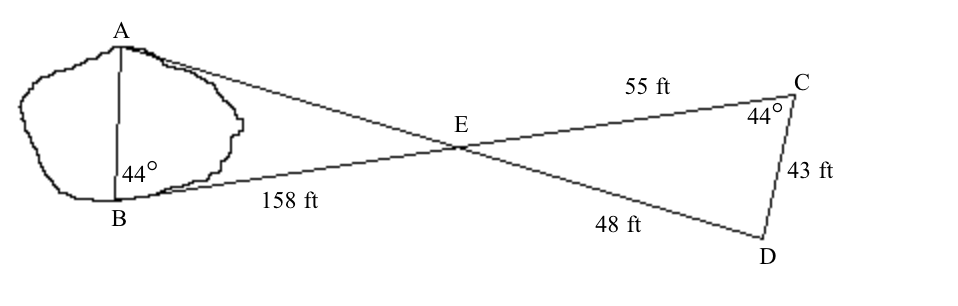 Solved In Order To Measure The Distance Across A Pond (from | Chegg.com