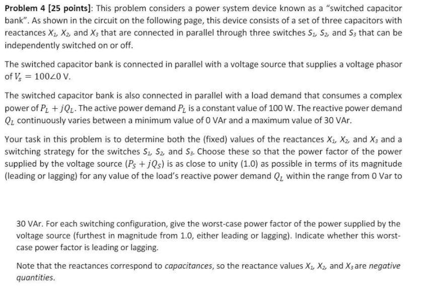 Problem 4 [25 Points]: This Problem Considers A Power | Chegg.com