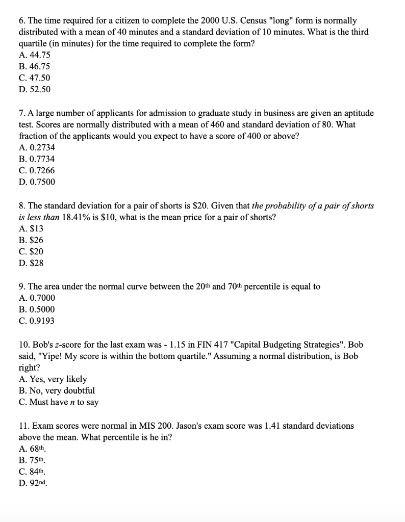 Solved 6. The time required for a citizen to complete the 