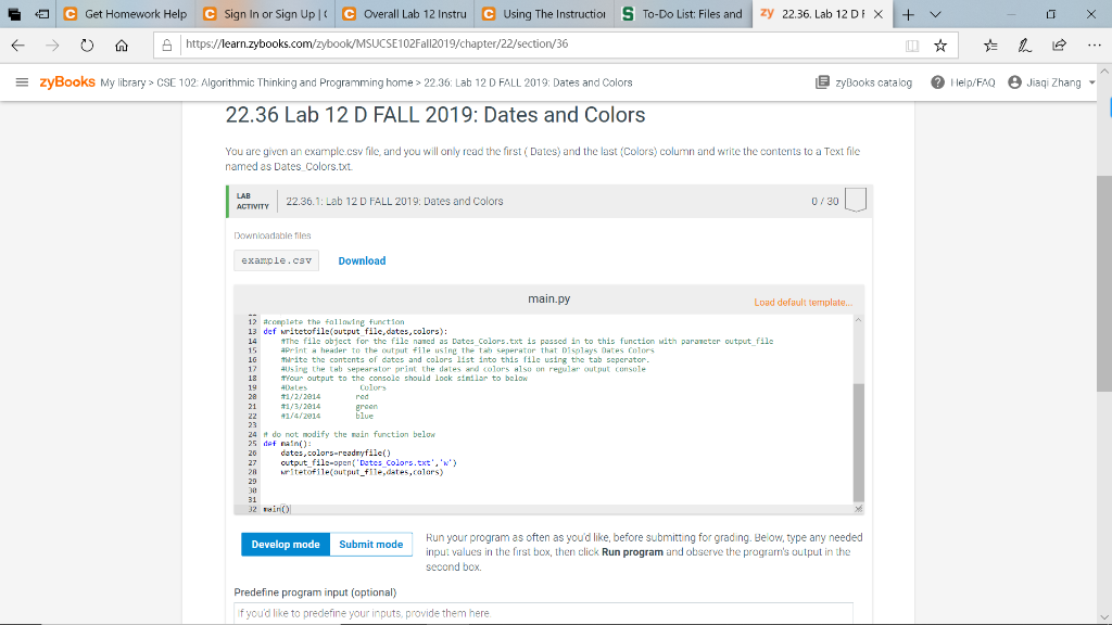 a S To-Do List: Files and zy 22.36. Lab 12 D1 X V 0 C | Chegg.com