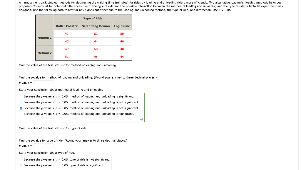 Solved An amusement park studied methods for decreasing the | Chegg.com