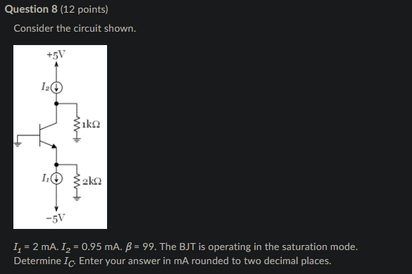 Solved Question 8 (12 Points) Consider The Circuit Shown. | Chegg.com