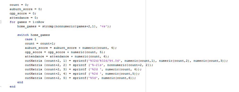 MATLAB: Our string compare is just giving us the | Chegg.com