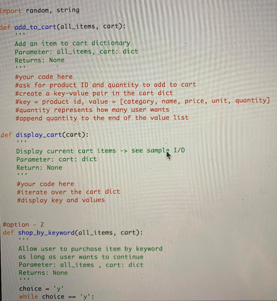 Instant Cart: Simple Grocery Cart Application The | Chegg.com