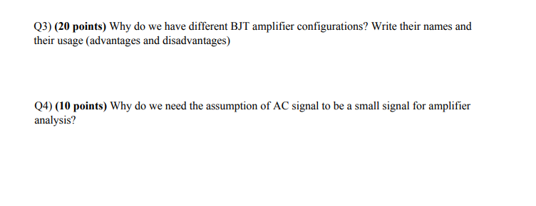 Solved Q3) (20 Points) Why Do We Have Different BJT | Chegg.com