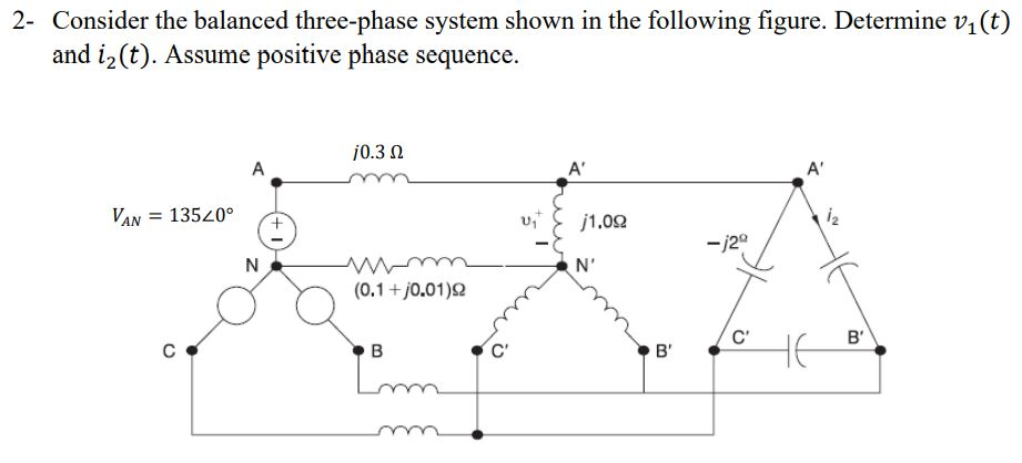 2- Consider the balanced three-phase system shown in | Chegg.com