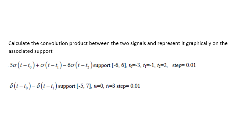 Solved Calculate the convolution product between the two | Chegg.com