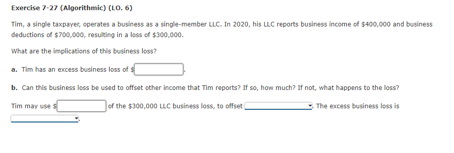 Solved Tim, A Single Taxpayer, Operates A Business As A | Chegg.com