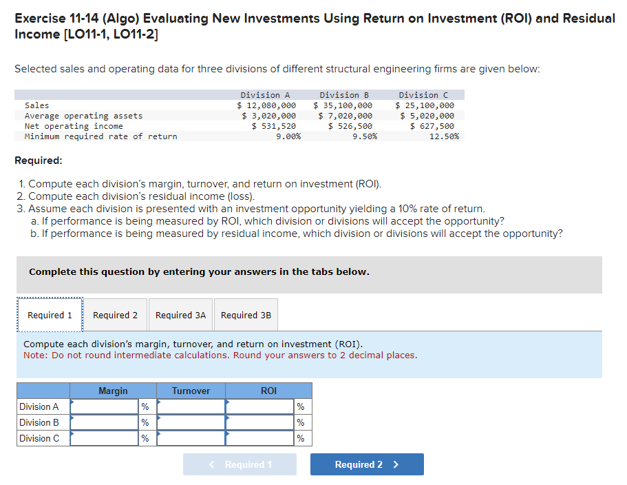 Solved Exercise 11-14 (Algo) Evaluating New Investments | Chegg.com