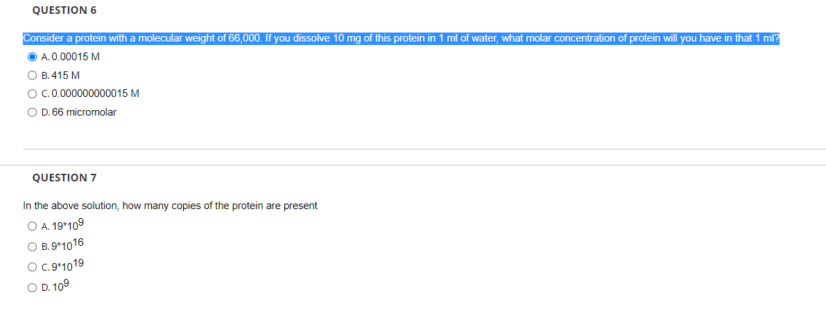Solved Consider a protein with a molecular weight of 66,000 | Chegg.com