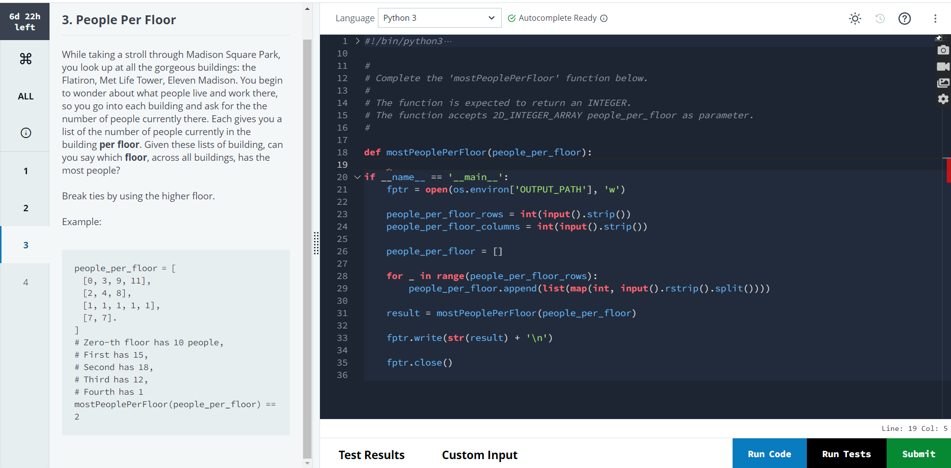 Solved 60 22h left 3. People Per Floor Language Python 3 | Chegg.com
