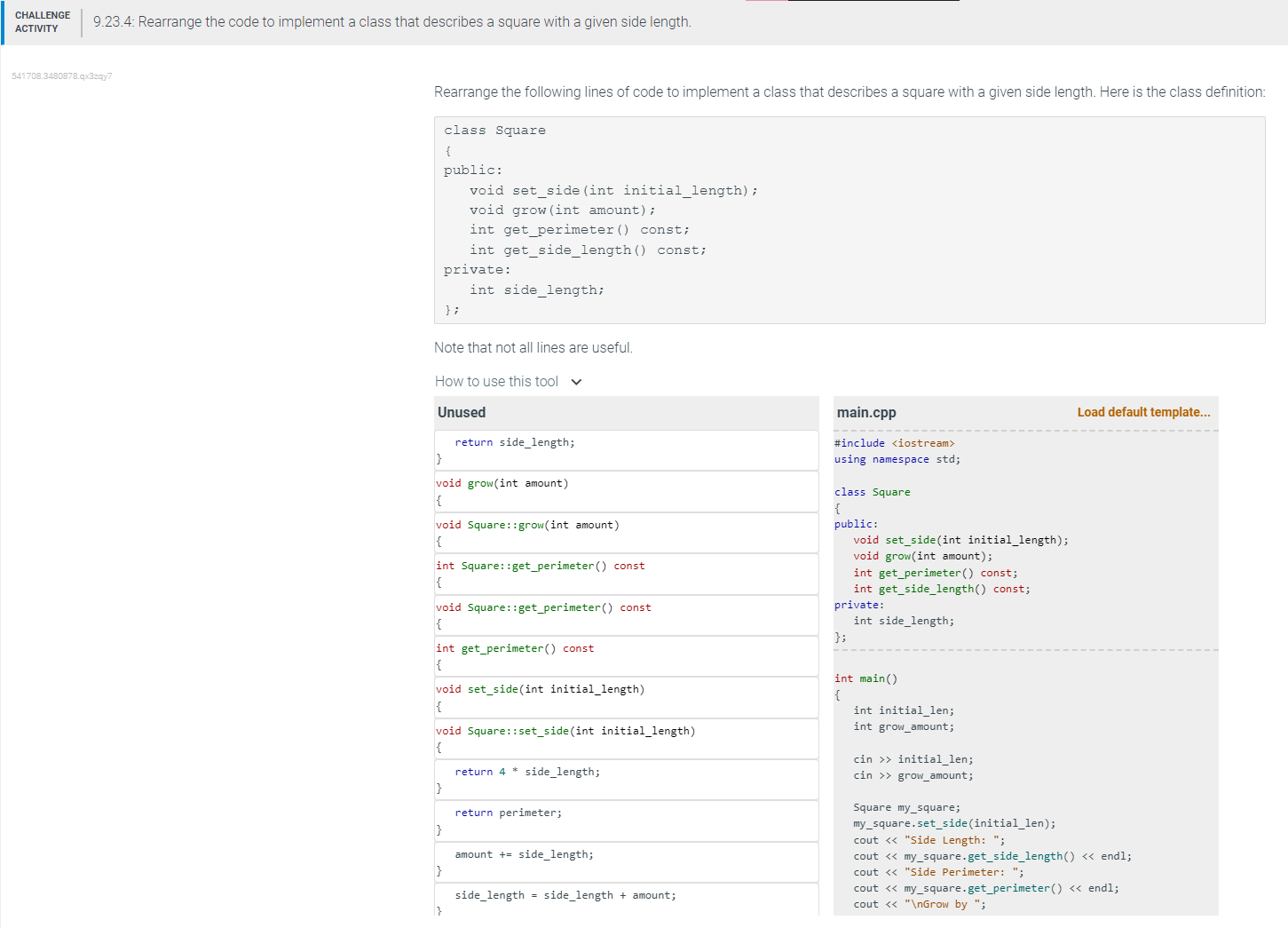 Solved Rearrange the following lines of code to implement a | Chegg.com