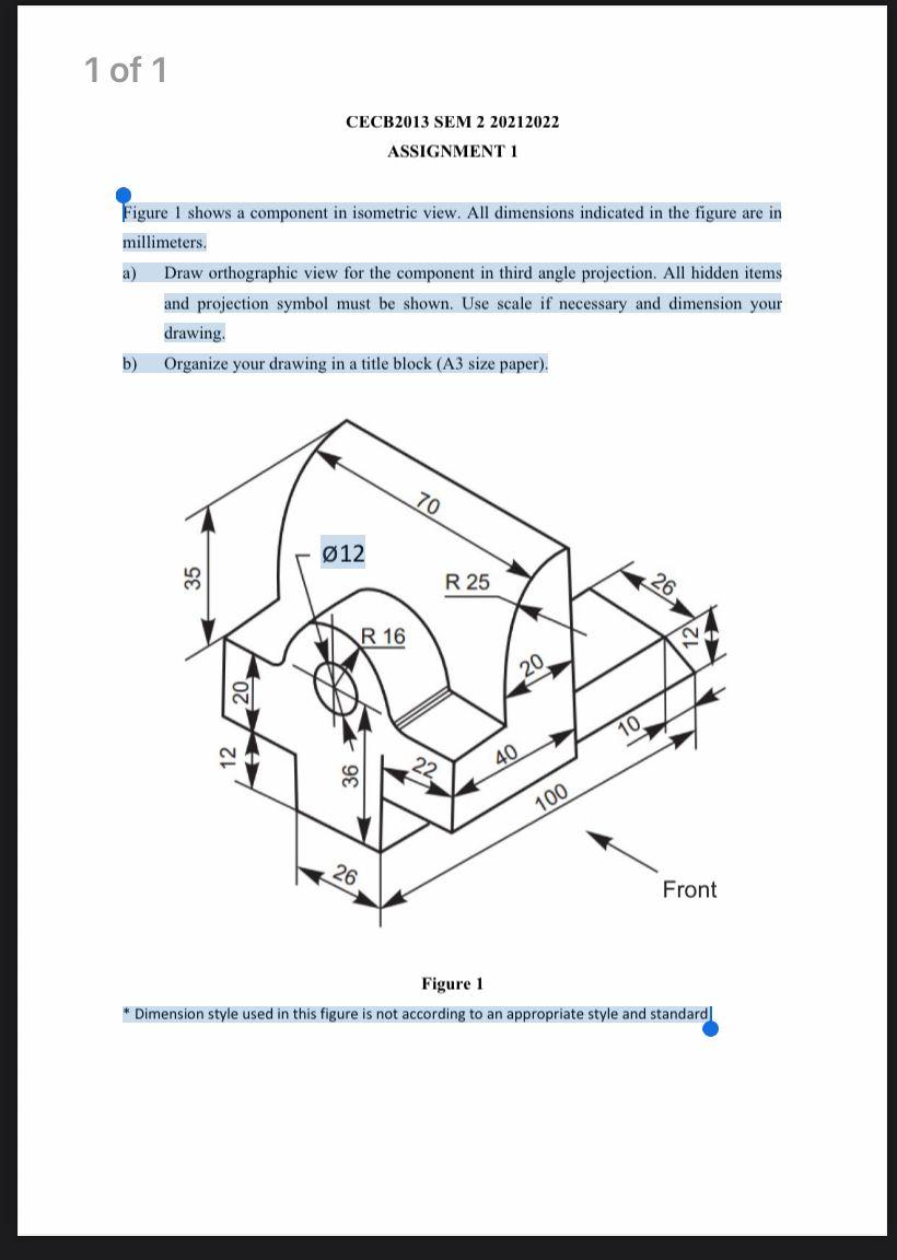 Solved 1 of 1 CECB 2013 SEM 2 2021 2022 ASSIGNMENT 1 Figure | Chegg.com