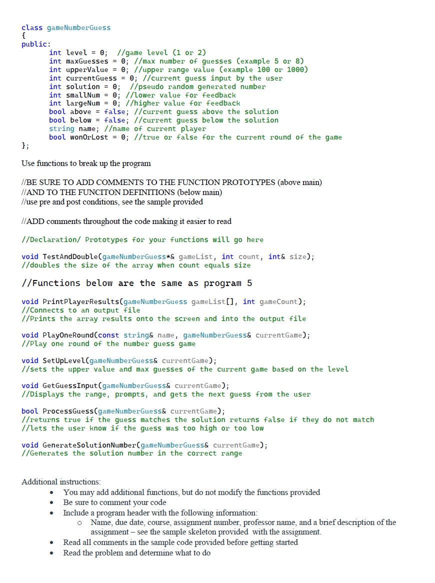 Solved Please help with C++? I've updated the functions in | Chegg.com