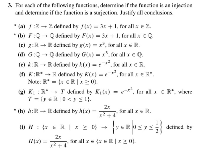 Solved 3. For each of the following functions, determine if | Chegg.com