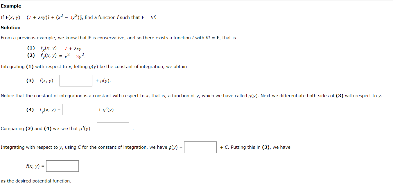 Solved If F(x,y)=(7+2xy)i+(x2−3y2)j, find a function f such | Chegg.com