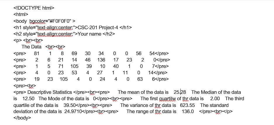 Solved 1) You will create a data file called data.txt. The | Chegg.com
