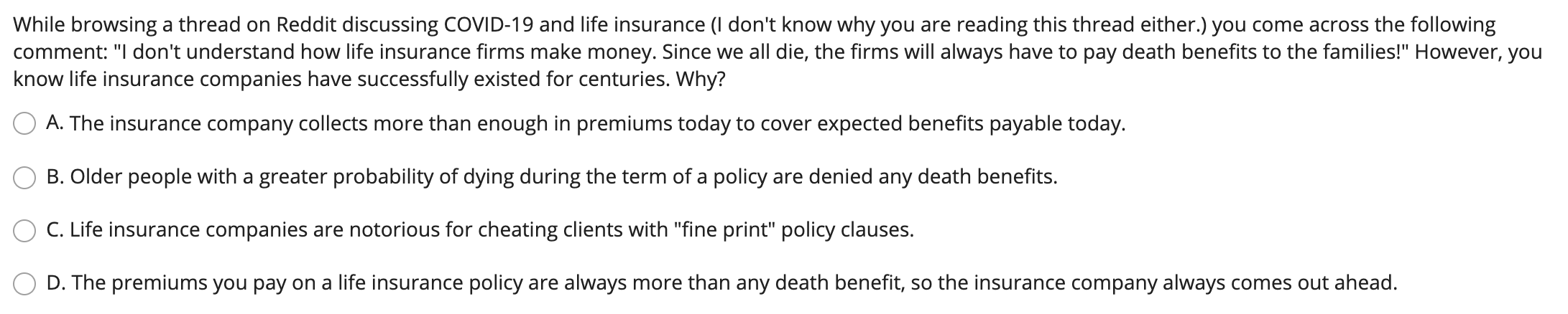 While Browsing A Thread On Reddit Discussing Covid 19 Chegg Com