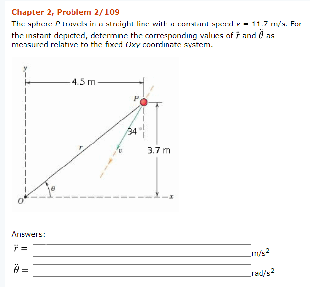 Solved Chapter 2 Problem 2 109 The Sphere P Travels In A Chegg Com