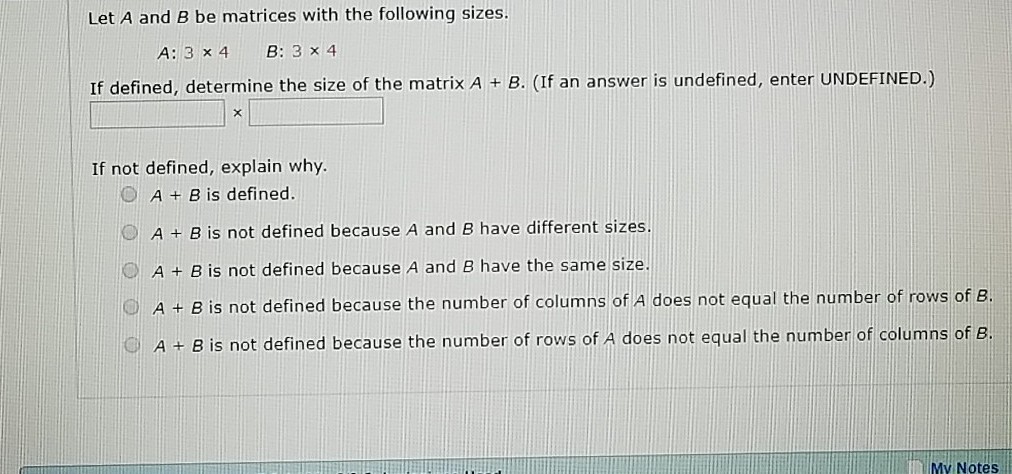 Solved Let A And B Be Matrices With The Following Sizes A